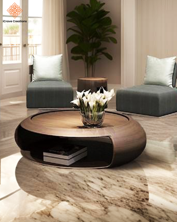 Round Coffee Table with Storage