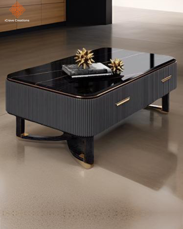 Decorative Glossy Wooden Coffee Table