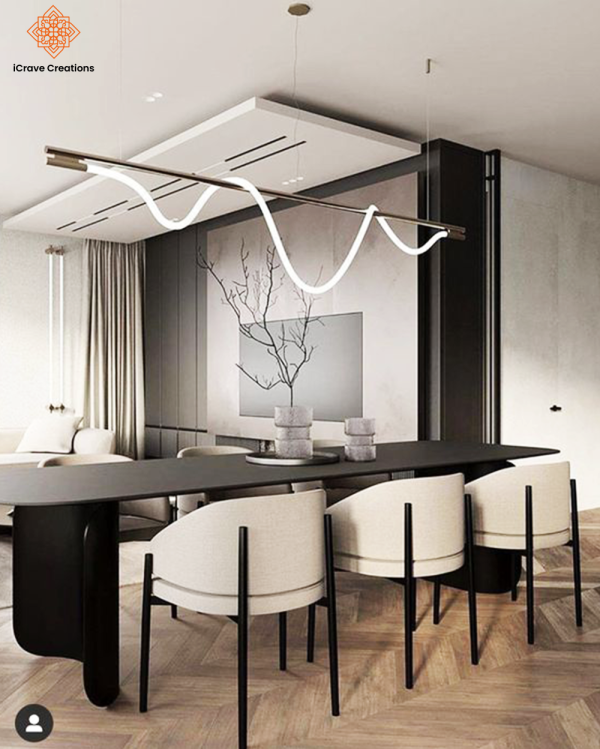 Black modern 6 seater dining table