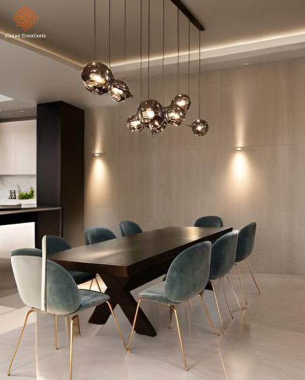Modern dining table with x shape legs