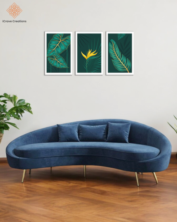 Modern 3 Seater Velvet Curved Sofa