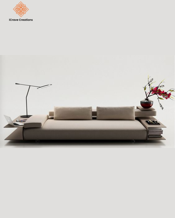 Modern 2 Seater Sofa With Rack