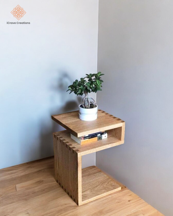 Side Table with Wooden Finish