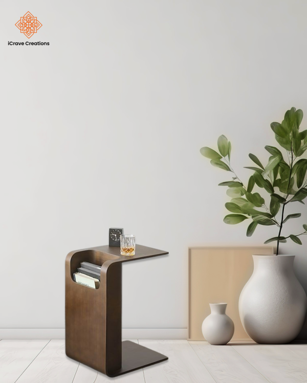 Wooden C shaped Side table